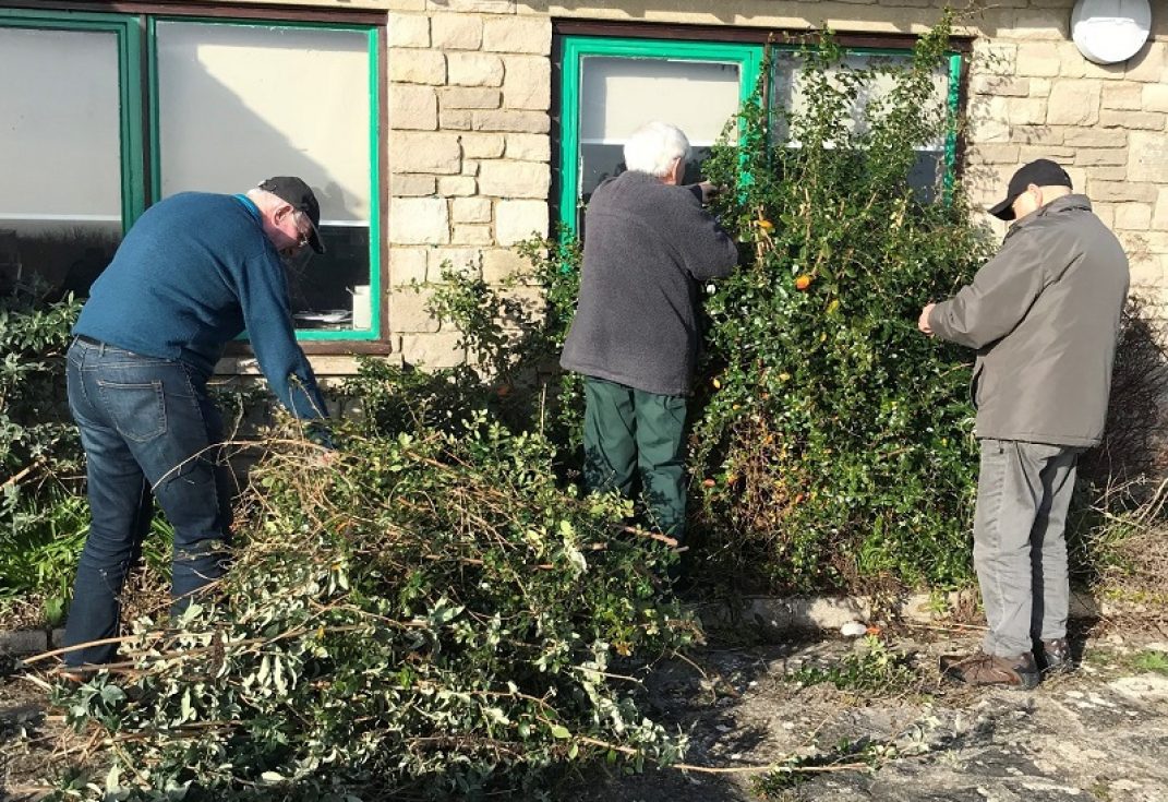 Group of people doing conservation work