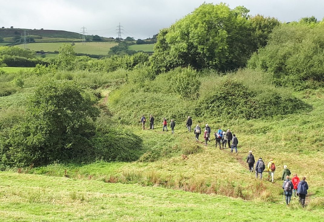 Nick Gray Dorset Wildlife Trust leads walk at Babers Farm
