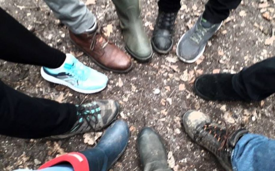 Feet in circle from Christmas stomp