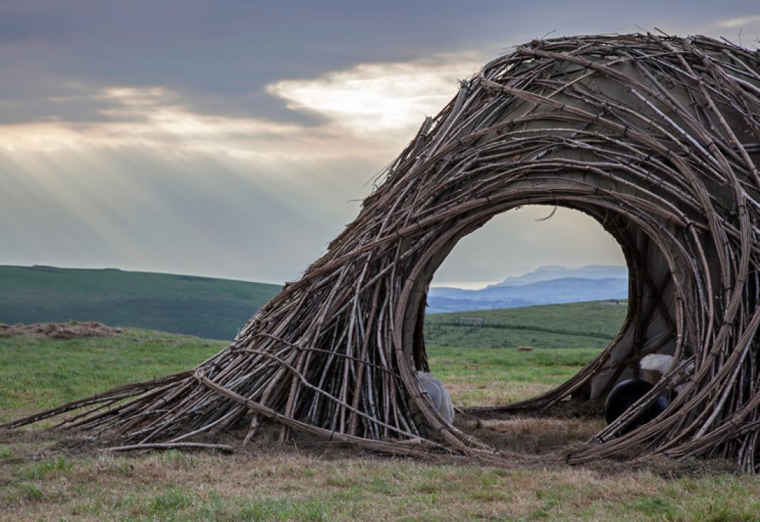 Photo of a barrow created near Littlebredy at the 2014 Inside Out Dorset festival by Tony Gill