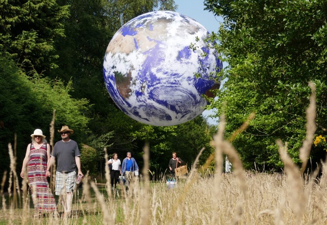 Gaia by Luke Jerram, Outdoors at Bluedot, 2018