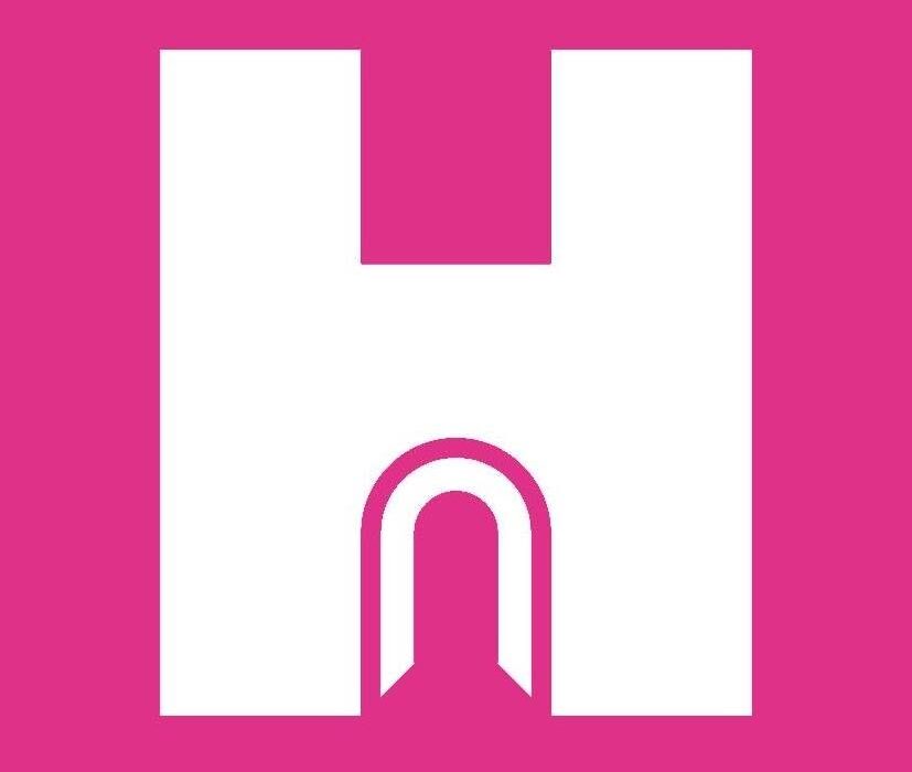 Heritage Open Days logo with a white castle arch on a pink background.